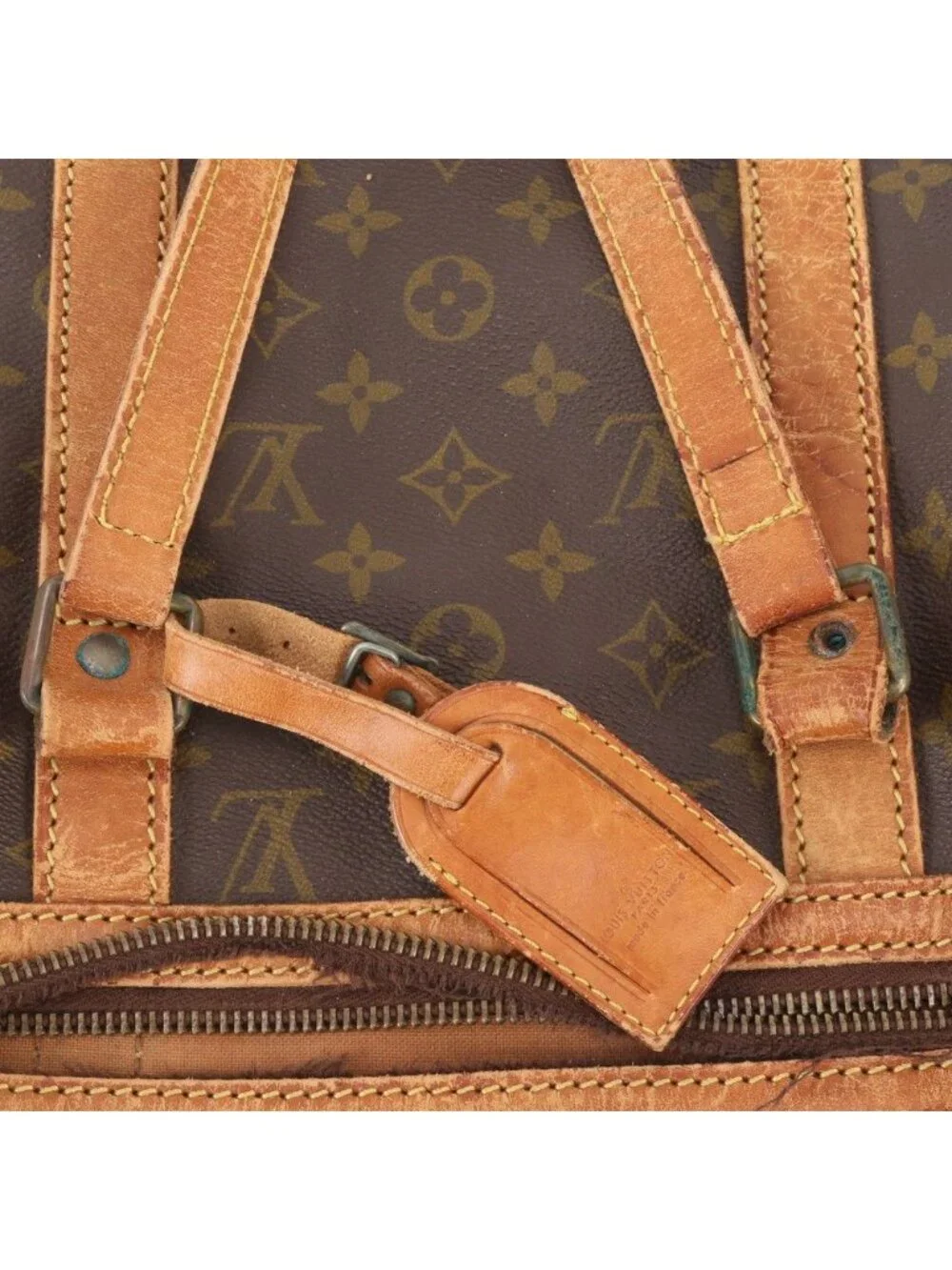 Louis Vuitton Monogram Sac Suple 45 Leather Boston Bag Tote